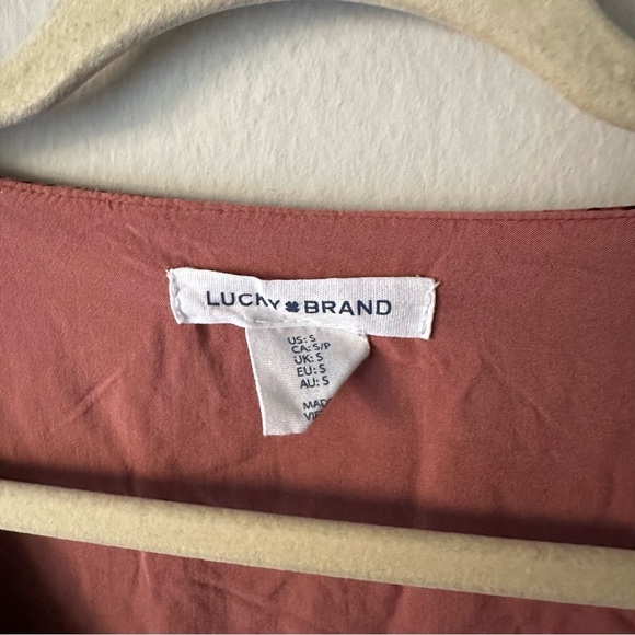 Lucky Brand Bohemian Western Cowgirl Paisley dress in Rust Orange size Small - Picture 2 of 7